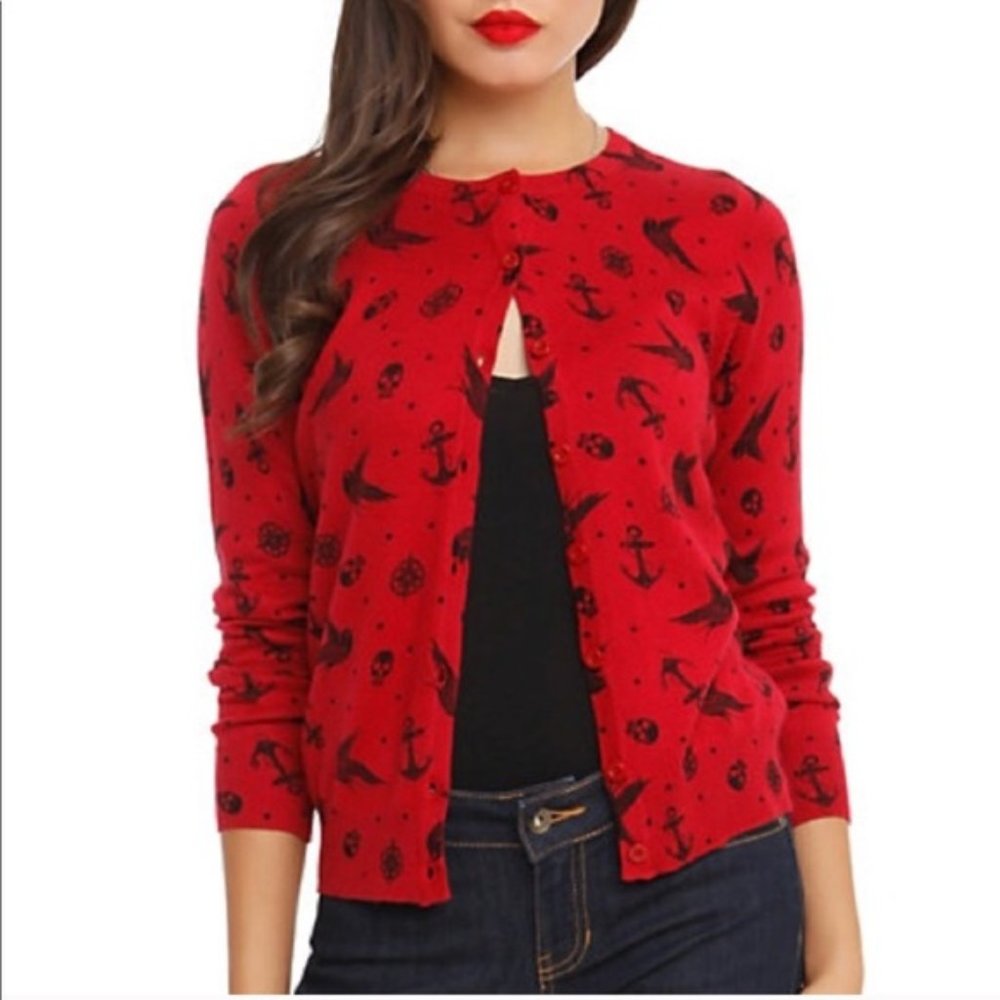 Red Sparrow Tattoo Cardigan M/L